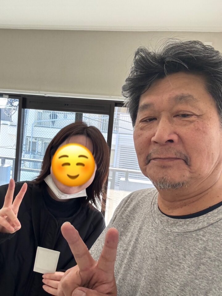作業完了後、お客様と一緒に撮影